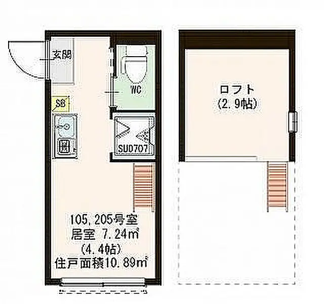 ハーモニーテラス小豆沢Ⅱ ２０５号室